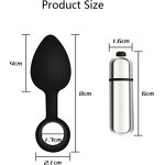 Black Silicone Electric Buttplug Anal Spread Rod Rear Anal Dildo Vibrator Plug Adult Sex Toys for Anal Masturbation