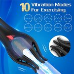 Male Masturbator Penis Vibrator 3in1 Penis Massage with 10 Modes Vibration & 5 Licking Tongue, 360° Grains Stimulation Sex Toys