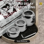 Men's Delayed Ejaculation Penis Ring Stainless Steel Ball Stretcher Weight Training Lock Cock Ring with Magnet Suction Sex Toy