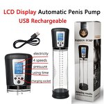 Rechargeable Electric Penis Vacuum Pump with 4 Suction Masturbation Cup High-Vacuum Penis Enlargement Extend Air Pressure Device