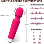 8 Speed 20 Frequency Hot Sale Silicone Wand Massager Waterproof Magic Personal Massager USB Rechargeable Vibrator