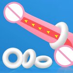 3 Pieces Different Size High Quality Food Grade Elastic Silicone Penis Medical Grade Male Delayed Ejaculation Cock Rings Set