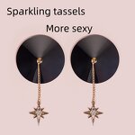 Adhesive Metal Nipple Covers Sexy Reusable Tassel Pasties with Diamonds Self-Bra Jewelry Sticker New Underwear Accessories