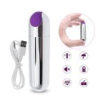 Mini Bullet Vibrator for Women Made of Body-Safe Silicone, Fully Waterproof, USB Rechargeable with 10 Vibration Settings