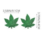Green Leaf Sexy Raunchy Covers, Explicit Unisex Self Adhesive Breast Cover Cross Soft Lightweight Breathable Fashion Secret