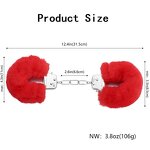 Fluffy Metal Handcuffs with 2 Keys Plush Fuzzy Hand Cuffs Soft Bondage Restraints Adult Sex Toys for Women Men