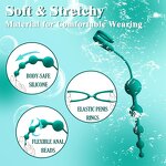 Anal Beads Butt Plug with Penis Rings Flexible Silicone Prostate Massager Graduated Design G Spot Stimulate for Couples Play