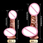 Factory Wholesale Female Masturbation Sex Toys Liquid Double Layer Silicone Sexy Soft Penis Dildo Realistic Dildo for Women