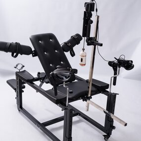 Ultimate Fully Adjustable Obedience Chair with Wireless Sex Machine Included Masturbation Cup and Dildo for Men Women & Couples