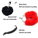 Update Black Stainless Steel Plush Metal Handcuffs Ankle Cuffs Sex Toys Thicken 300G Furry Handcuffs for Couples BDSM Games Tool
