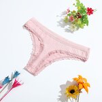 Sexy Cotton Thong for Women Stretchy Lace T Back Seamless Underwear No Show Soft Comfortable Lightweight Panties