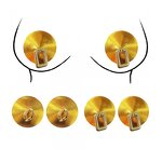 Sparkly Rhinestone Nipple Covers Round-shaped Breast Petals Reusable Adhesive Pasties Shiny Crystal Body Jewelry