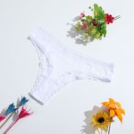 Sexy Cotton Thong for Women Stretchy Lace T Back Seamless Underwear No Show Soft Comfortable Lightweight Panties