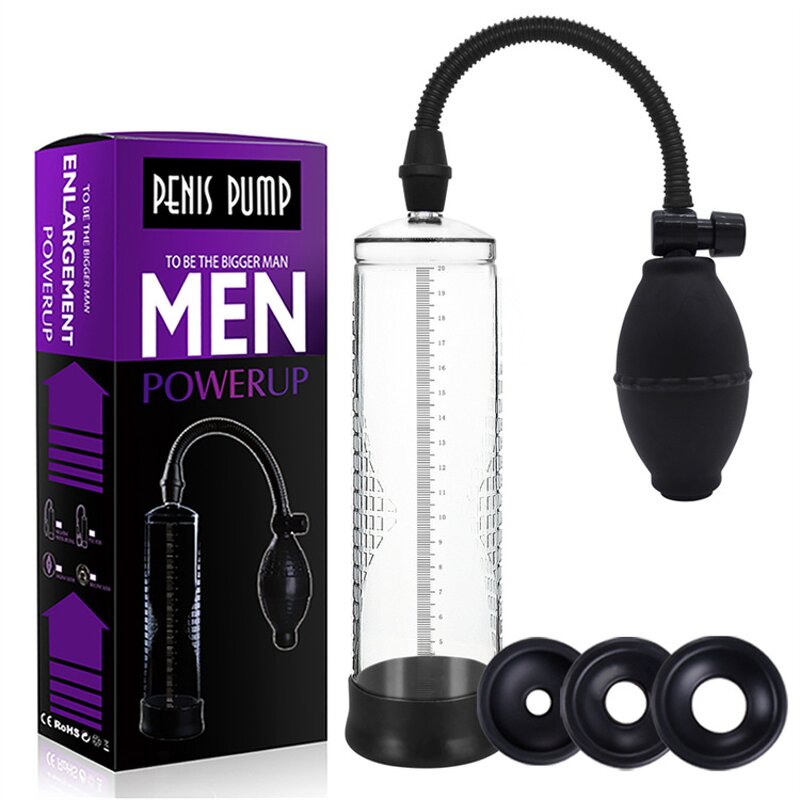 Bestselling Men's Cream Sex Pump Toy Vacuum Impotence Enhancer for Bigger Longer Thicker Cock Enlargement Instrument