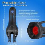 Male Masturbator Penis Vibrator 3in1 Penis Massage with 10 Modes Vibration & 5 Licking Tongue, 360° Grains Stimulation Sex Toys