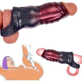 Knot Penis Sleeve Cock Sleeve Penis Extender Soft Penis Enlarger for Couples Delay Ejaculation Stronger Erection Enhancement