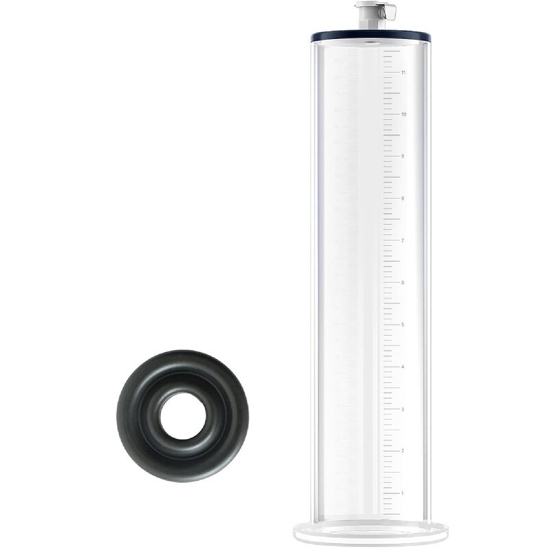 Penis Pump Vacuum Cylinder 9 * 2in with 1 Black Silicone Base Ring