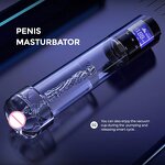 Electric Penis Vacuum Pump with a Realistic Sleeve for Male Masturbation,Manual Mode/Smart Mode Smart Penis Pump with LCD Screen
