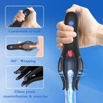 Male Masturbator Penis Vibrator 3in1 Penis Massage with 10 Modes Vibration & 5 Licking Tongue, 360° Grains Stimulation Sex Toys