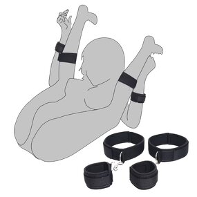 BDSM Bondage Sex Toys Restraints, Adjustable Sex Cuffs Restraints Straps Wrist-to-Thigh, Restraint Set Adult Sex Toys for Couple