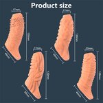 Realistic Male Cock Sleeve Penis Extender Penis bigger Ultra-Soft Penis Ring for Men to Enlarge Prolong Sex Toys for Adult