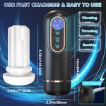 Automatic Male Masturbator Penis Pump with 9 Vibrating 7 Thrusting 5 Sucking, 3D Realistic Textured, Heating, Voice Pocket Pussy