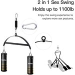 2-in-1 Ceiling Sex Swing Door Adjustable Straps Adult Sex Games 1100 Lbs Hanging Capacity Thick Sponge Bondage Gear