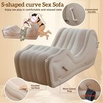 Sex Furniture Sofa Pillow with Automatic Air Pump, BDSM Gear Inflatable Cushion for Couple Sexual Position Multifunctional Sofas