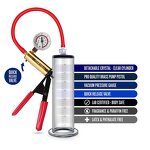 12 X 2.5 Inch Cylinder Acrylic Penis Pump Manual Penis Enlarger Sex Toy for Men Vacuum Pump Male Extender Trainer Sex Product