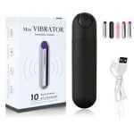 Mini Bullet Vibrator for Women Made of Body-Safe Silicone, Fully Waterproof, USB Rechargeable with 10 Vibration Settings