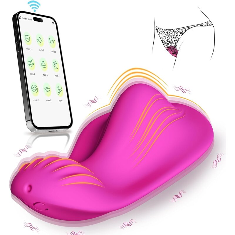 Wearable Vibrator with Remote Couples Sex Toys, Mini Panty Vibrators with 9 Strong Vibrations & APP Control Pleasure Tools