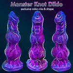 9.6" Large Anal Toy Monster Animal Dildo Dog Sex Toys, Fantasy Knot Dildo Dragon Horse Dildo with Strong Suction Cup for Women