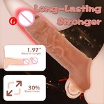 Penis Sleeve Extender Enlarger Stretcher Suitable for All to Extend Male Stamina of Cock Sleeve for Thicken Reusable Condom
