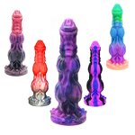 9.6" Large Anal Toy Monster Animal Dildo Dog Sex Toys, Fantasy Knot Dildo Dragon Horse Dildo with Strong Suction Cup for Women