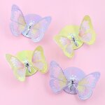 3D Stereo Flash Embroidery Yellow Purple butterfly Metal Nipple Decorative Sexy Boobs Cover Reusable Nipple Cover Pasties Club