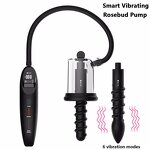 Anal Vacuum Pump Smart Rosebud Vibrating Sucking Prostate Massager Stimulator Anal Masturbator Butt Plug for Man Adult Sex Toys