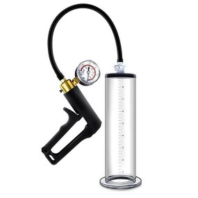 Penis Pump Maxi Black Handle with Gauge, Silicone Hose 9 Inch Length X 1.50 Inch Diameter Cylinder Suction for Penis Enhancement