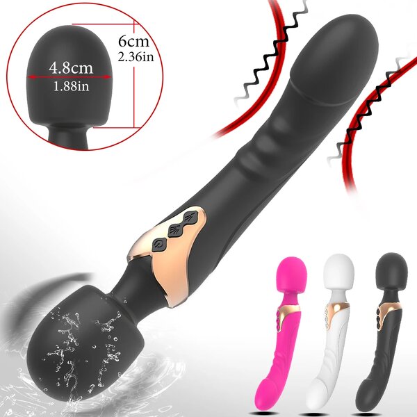 G-Spot Double Head Dildo Vibrator for Women with 10 Vibration Clitoris Nipple Vagina Anal Massagers  Adult Sex Toys for Solo