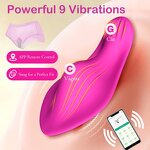 Wearable Vibrator with Remote Couples Sex Toys, Mini Panty Vibrators with 9 Strong Vibrations & APP Control Pleasure Tools