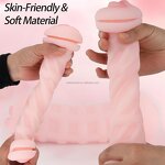 2in1 Male Masturbators Double-Side Silicone Hand Free Pocket Toy, Realistic Texture Male Masturbation Cup for Masturbation