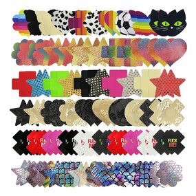60 Pairs Multi Design Pasties Breast Covers Disposable Bra Satin Petal Stickers Adhesive Breast Pasties for Women and Girls