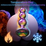 3pcs Stainless Steel Anal Trainer Butt Plug Metal Anal Beads Sex Toys for Men Women and Couples