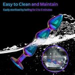 3pcs Stainless Steel Anal Trainer Butt Plug Metal Anal Beads Sex Toys for Men Women and Couples