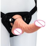 8.26'' Harness&Strap-On Realistic Dildo with Strap-on Suction Cup for G Spot Anal Flexible Dildos Sex Toy for Men Women Couples