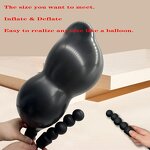 Inflatable Anal Plugs with Pump Silicone Butt Plugs for Anus Training Prostate Massager Expandable Anal Beads Adult Sex Toys