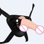 Strap on Dildo Harness Adult Sex Toys for Lesbian,Adjustable Soft Realistic Silicone Dildos with Strap on Suction Cup Anal Penis