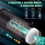 Male Masturbation Cup Telescopic Heated Sucking Pocket Pussy Sex Machines Toy Adult Goods for Men Vagina Masturbator