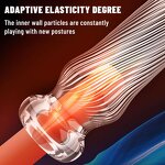 Transparent Lifelike Textured TPE Male Masturbation Stroker Manual Squeezable Pussy Portable Masturbation Cup with Suction Bag