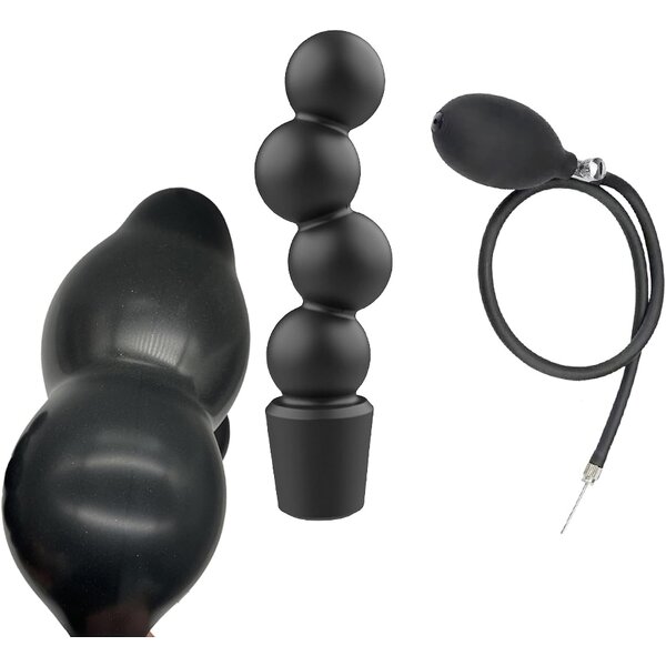 Inflatable Anal Plugs with Pump Silicone Butt Plugs for Anus Training Prostate Massager Expandable Anal Beads Adult Sex Toys