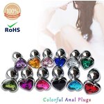 3Pcs Set Luxury Metal Butt Toys Heart Shaped Anal Trainer Jewel Butt Plug Kit S&M Adult Gay Anal Plugs Woman Men Sex Gifts